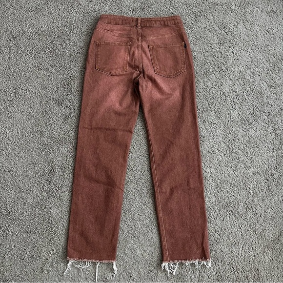 Pilcro The Vintage Straight Distressed Straight Fit Rust Red Womens 27 - Picture 11 of 15